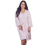 Bata para dormir rosa con rayas para adulto -Kissy Kissy