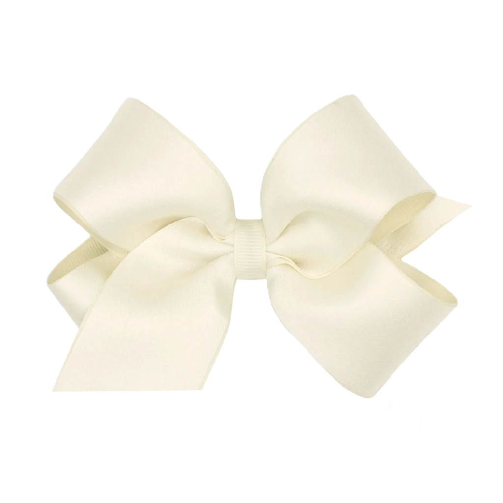 Med Satin/Gg Overlay Bow Antique White