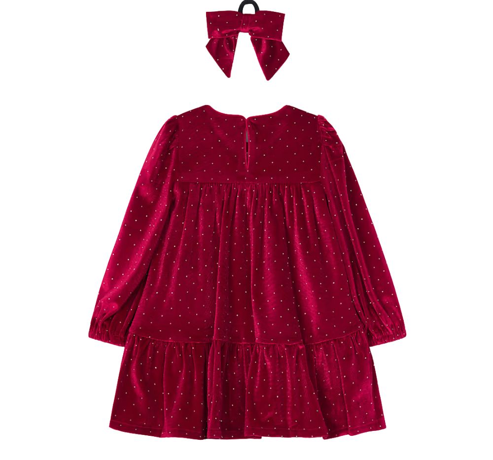 Vestido Terciopelo Coletero Rojo