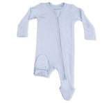 Solid Niagara Mist Rib 2 Way Zipper Footie