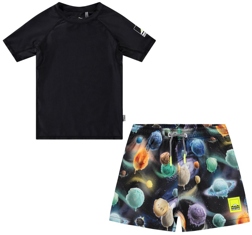 Swimwear T-shirts Black & Swimwear Boardies Galaxy Scoops