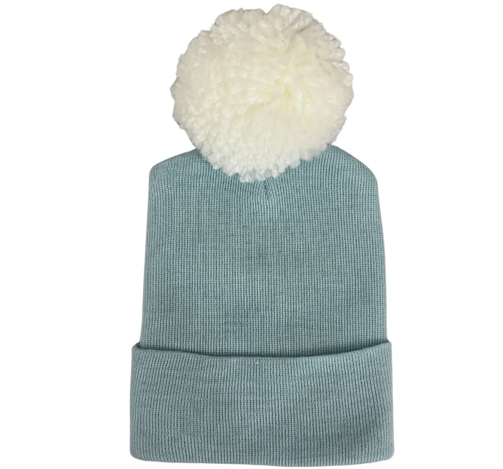Blue Beanie Pom