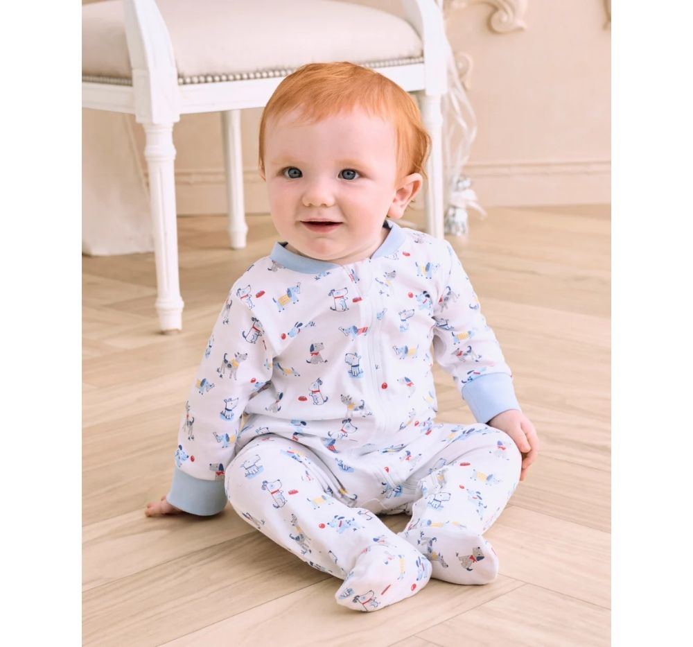 Puppy Patch-Footie w/ Zip PRT Multi