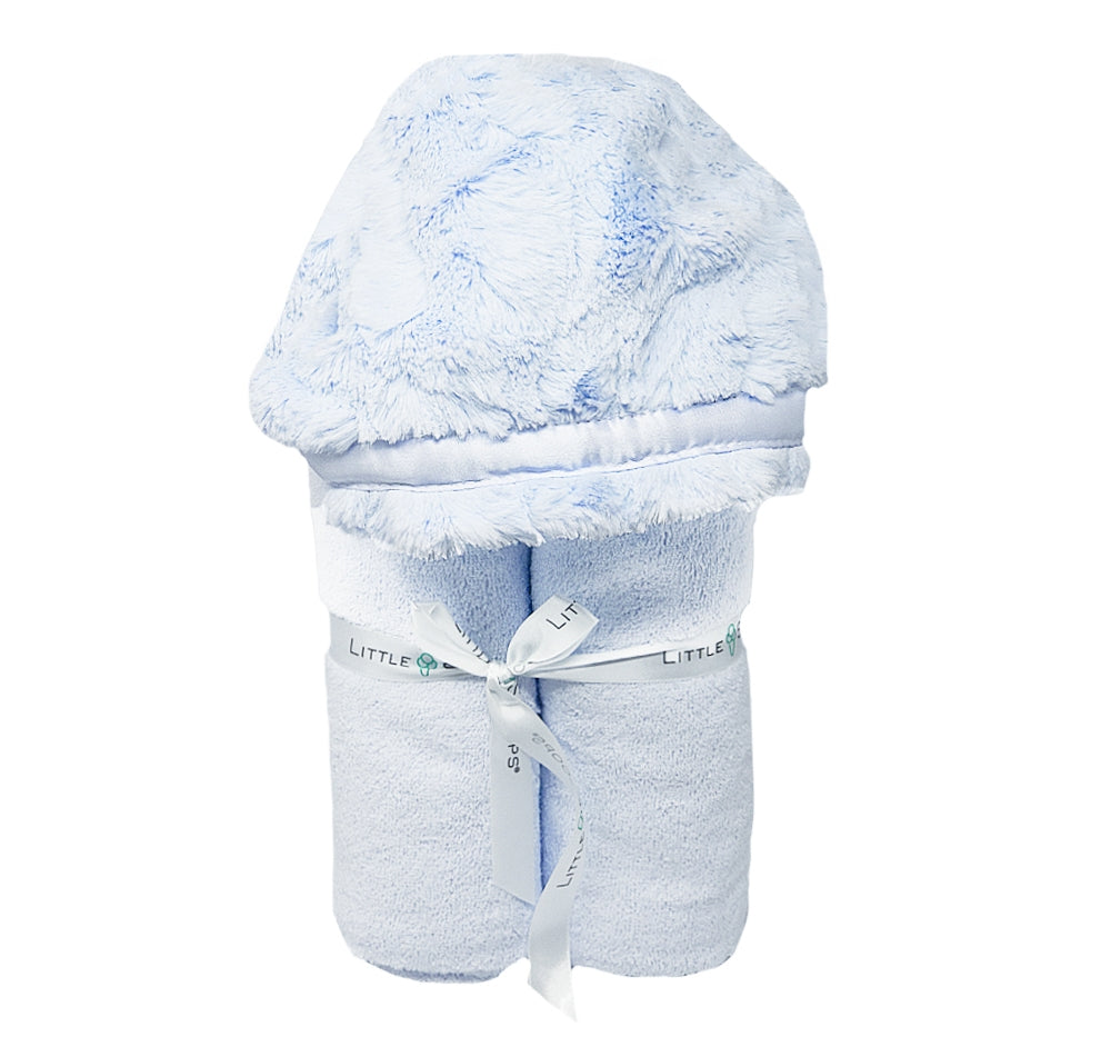 Blue Furry Hooded Baby Towel