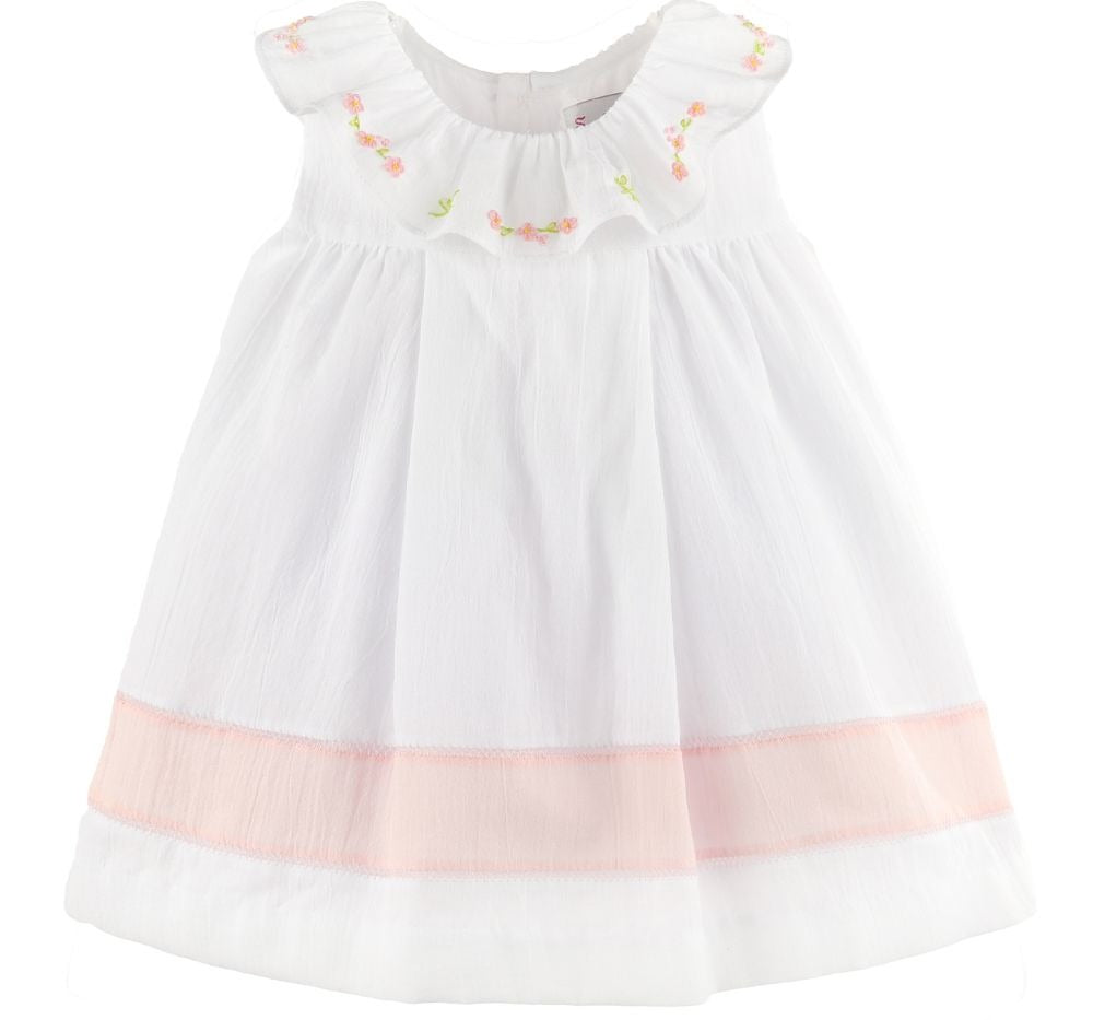 Daisy Chain Ruffle Dress White