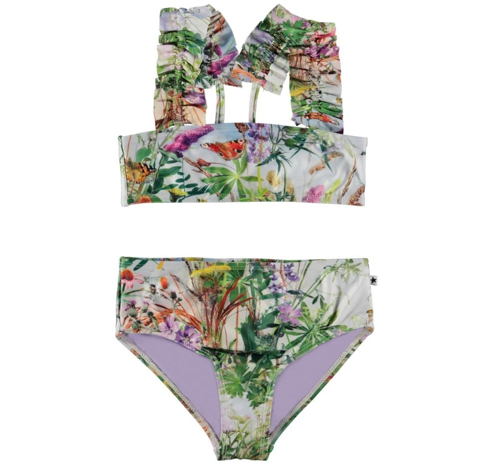 Bikini With A Print Of A Meadow Of Wildflowers