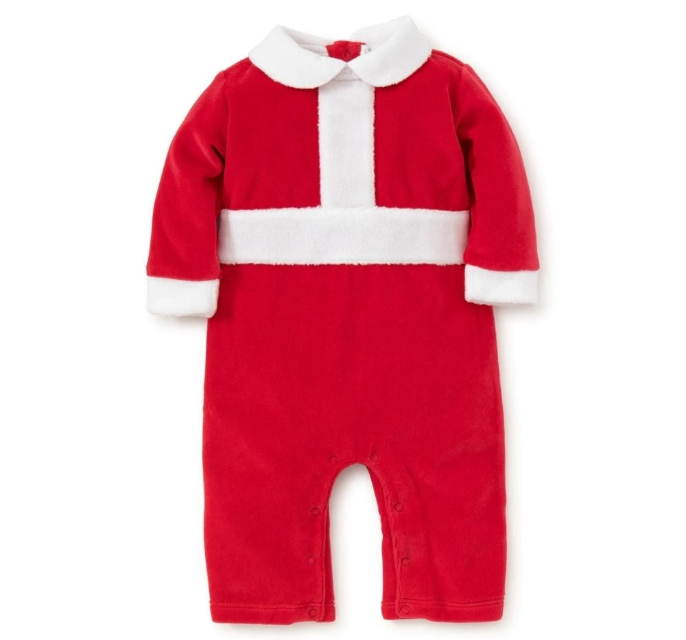 Velour Playsuit Santas Sleigh Red