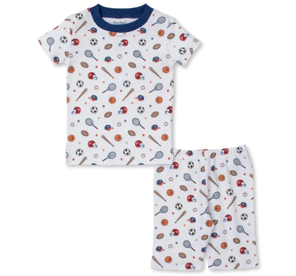 Short Pj Set Snug Prt Sports Lineup Multi