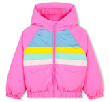 Hooded Puffer Jacket With Heart Pockets Pink