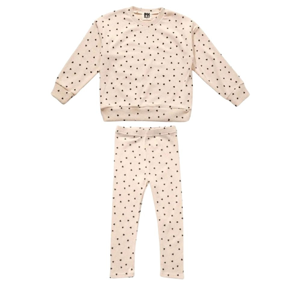 Alice Sweatshirts Set Ivory Heart