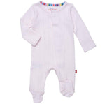 Love Lines Pink Pointelle Footie