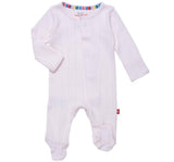 Love Lines Pink Pointelle Footie