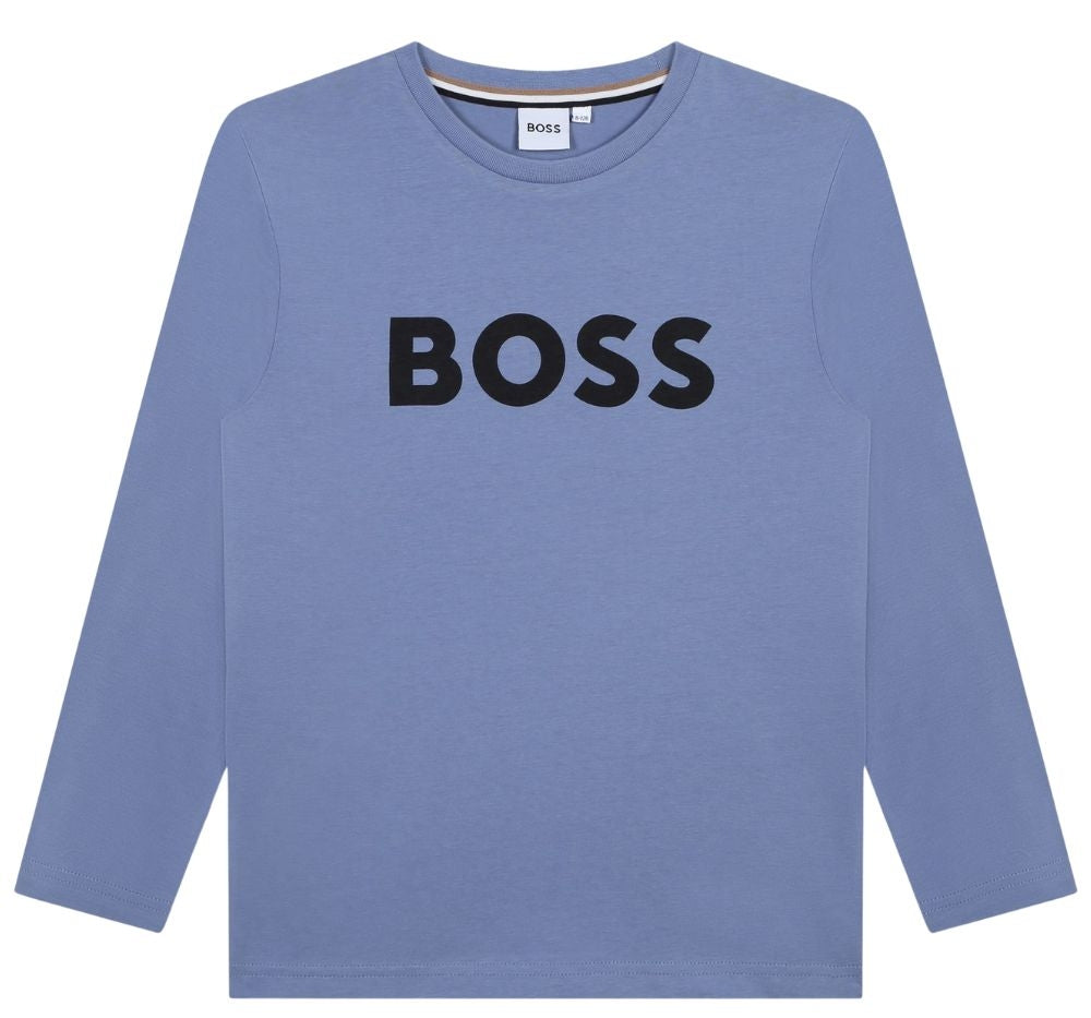 Mini Me Ls Logo Tee Blue