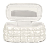 Pearl White Shiny Puffer Cosmetic Case