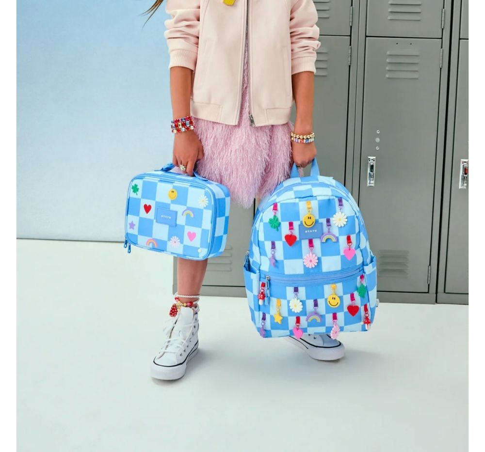 Kane Double Pocket Backpack Charms Blue