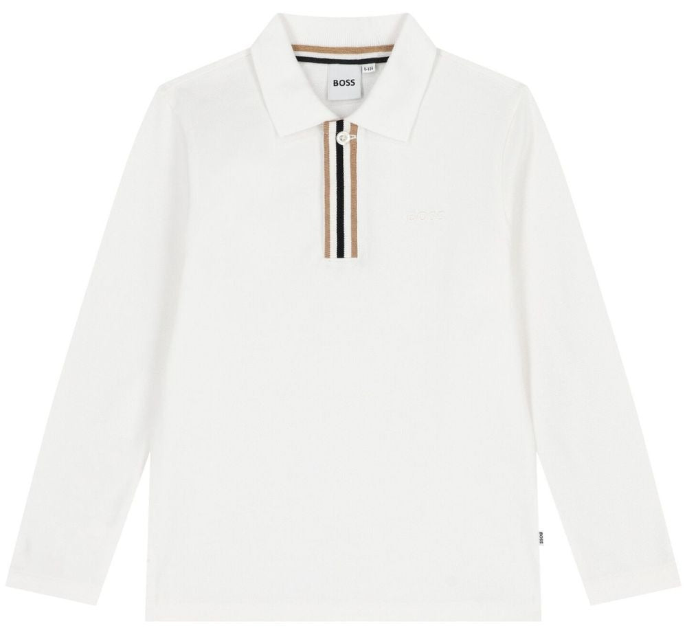 Long Sleeve Polo White