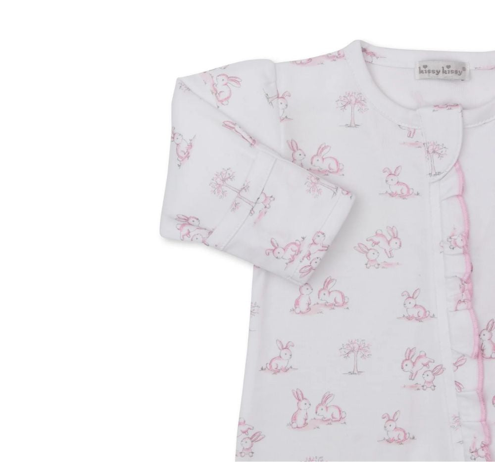 Springtime Bunn-Footie w/ Zip PRT Pink