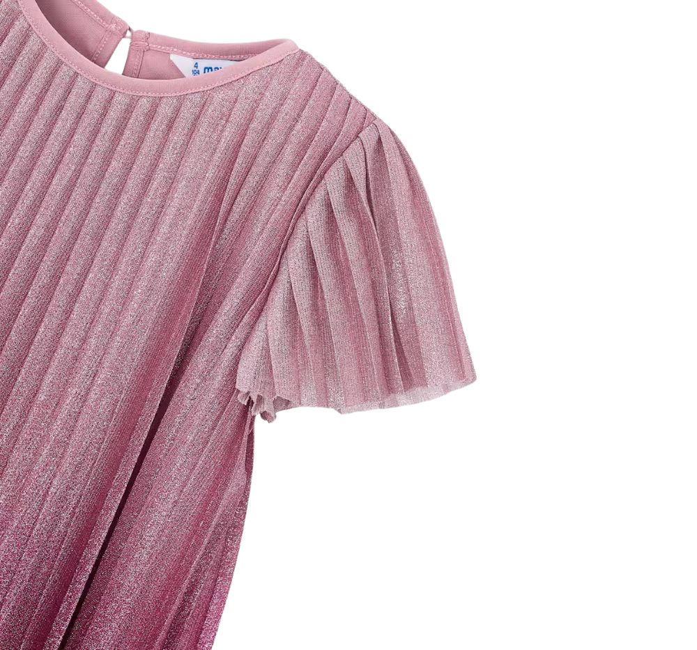 Vestido Plisado Degrade Framboise