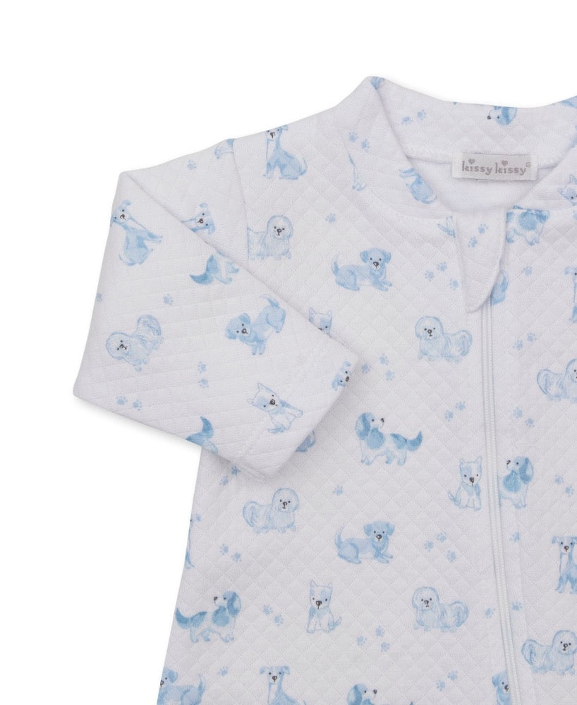 Jacquard PRT Footie W-Zip Puppy Paws