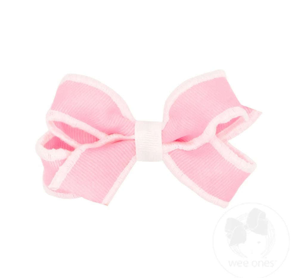 Med Gg Bow W/Srged Edge Hot Pink