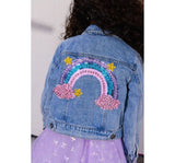 Pastel Rainbow Gems Denim Jacket