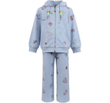 Sky Crystal Doodle Joggers Set Blue