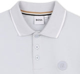 Polo Shirt With Tone-On-Tone Double Pale Blue