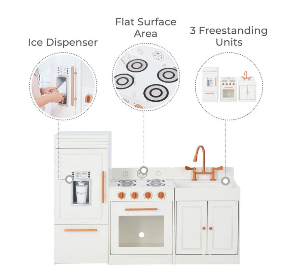 Little Chef Paris Modern Play Kitchen - White /Rose Gold