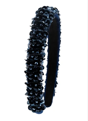 Full Sequin 3D Headband in Navy