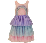 3D Rainbow Peach Tank Dress