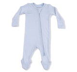 Solid Niagara Mist Rib 2 Way Zipper Footie
