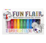 Fun Flair Face & Body Color Gel Sticks Set Of 12