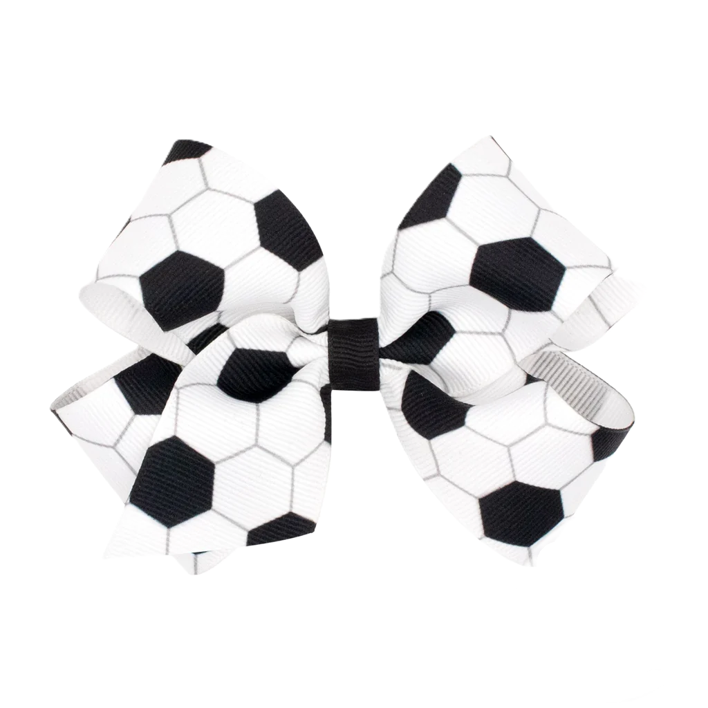 Med Sports Prnt Soccer Ball Bow