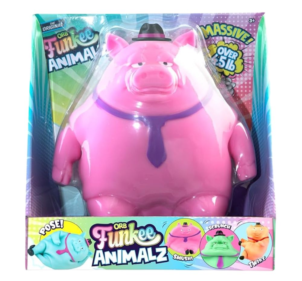 Orb Funkee Animalz Pig Jumbo With Hat Pink