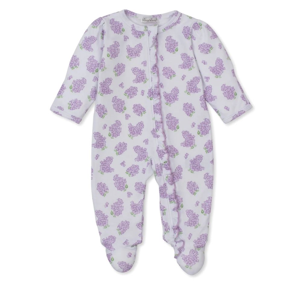Footie W/Zip Lilac Love