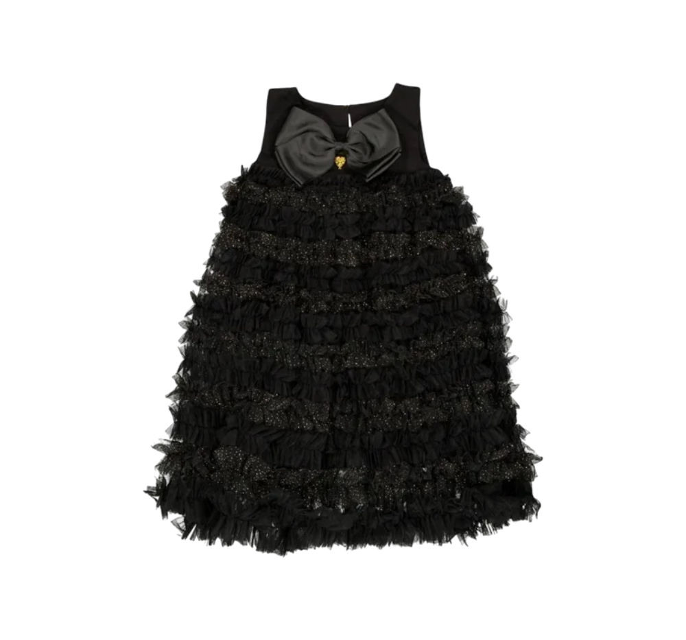 Donna Ruffle Dress Black Sparkle