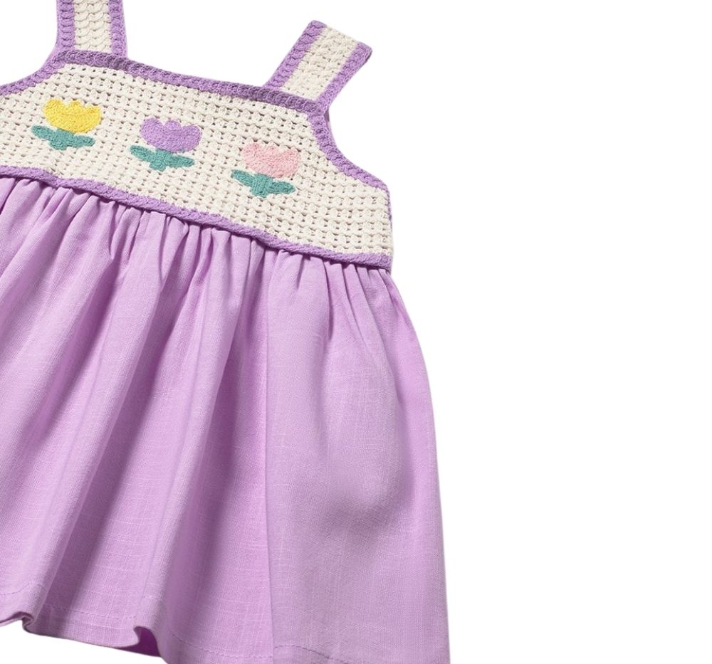 Vestido Combinado Crochet