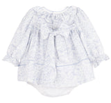 Frosty Floral Scallop Ruffle Float Blue