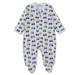 Footie W/Zip Trusty Tractors Multi