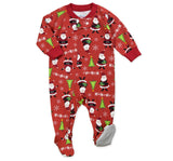 Footed Pajamas Red Santas Red