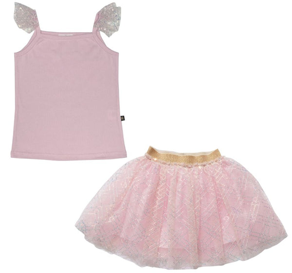 Luna Frill Tanktop & Skirt Pink