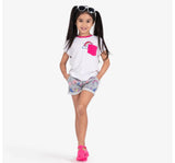 White Pocket Tee & Summer Doodle Shorts