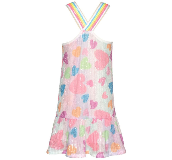 Heart Print Sequin Dress