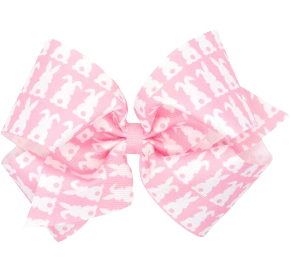 King Gg Spring Print Bow White Bunny