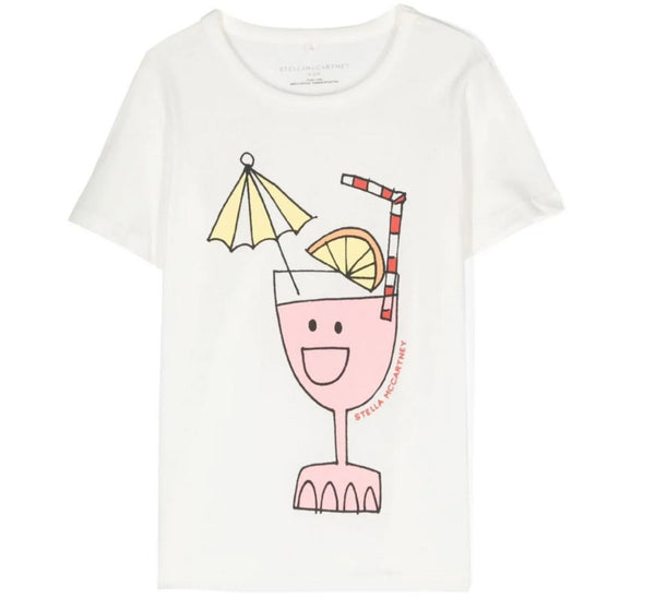 Tee With Pink Cocktail Print