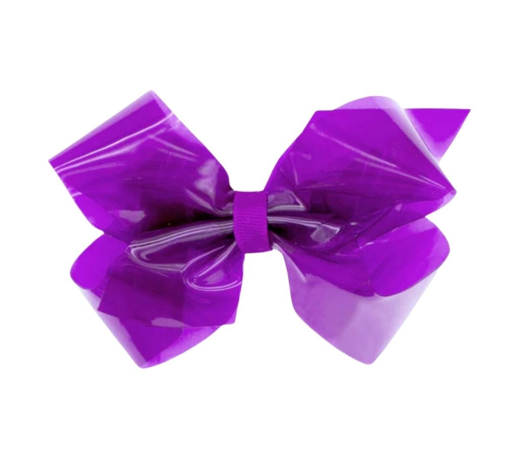 Medium Wee Splash Vinil Bow Purple