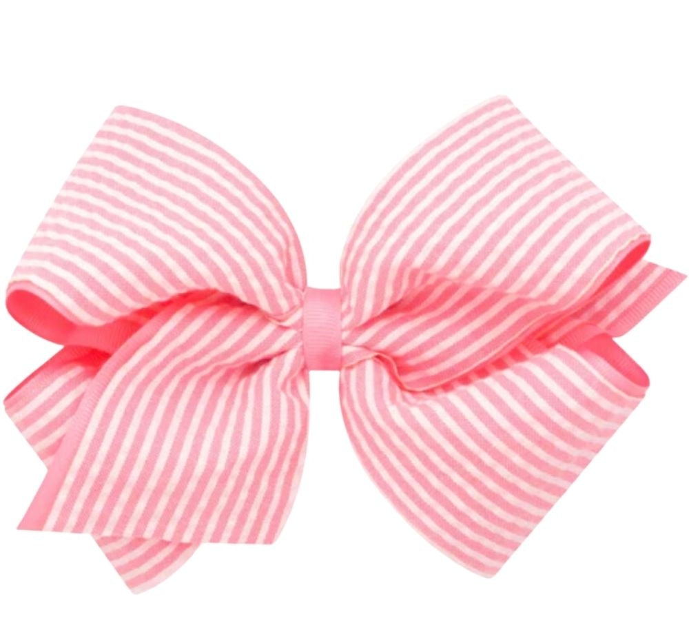King Seersucker GG Overly Bow Pink