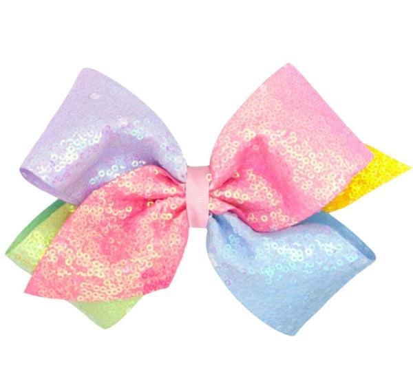 King Pastel Multi Ombre Sequins Bow
