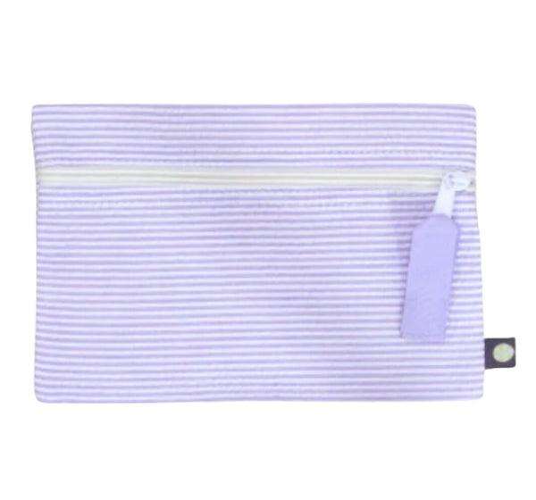 Lilac Seersucker Cosmo Bag