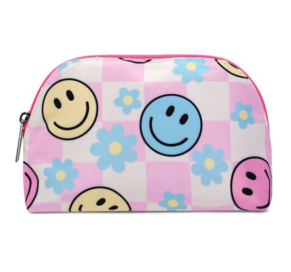 Happy Check Oval Cosmetic Bag
